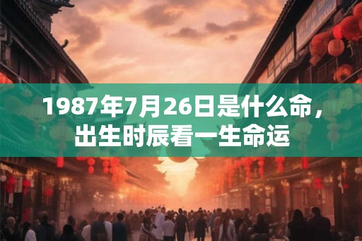 1987年7月26日是什么命，出生时辰看一生命运