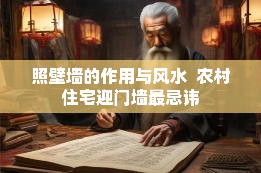照壁墙的作用与风水  农村住宅迎门墙最忌讳