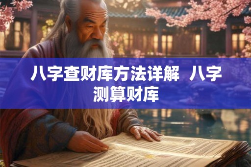 八字查财库方法详解  八字测算财库