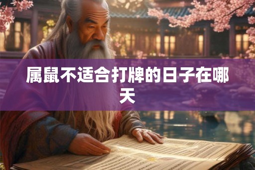 属鼠不适合打牌的日子在哪天