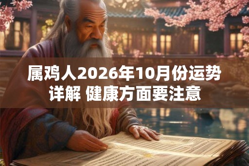 属鸡人2026年10月份运势详解 健康方面要注意