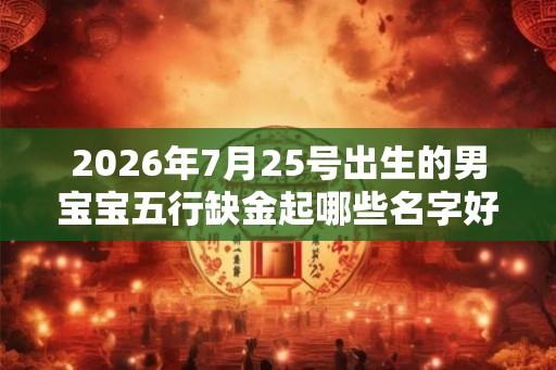 2026年7月25号出生的男宝宝五行缺金起哪些名字好