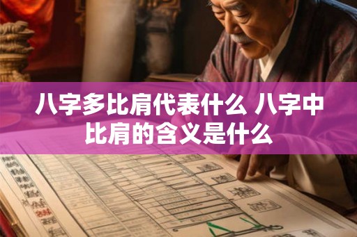 八字多比肩代表什么 八字中比肩的含义是什么