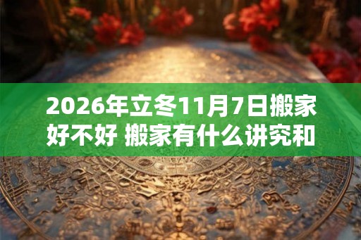 2026年立冬11月7日搬家好不好 搬家有什么讲究和忌讳