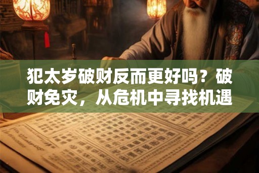 犯太岁破财反而更好吗？破财免灾，从危机中寻找机遇