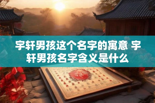 宇轩男孩这个名字的寓意 宇轩男孩名字含义是什么
