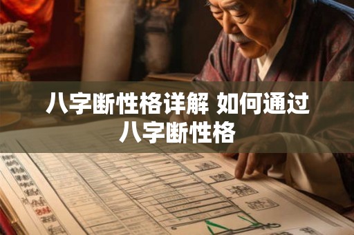 八字断性格详解 如何通过八字断性格