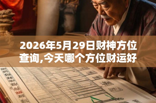 2026年5月29日财神方位查询,今天哪个方位财运好