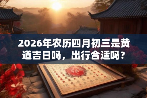 2026年农历四月初三是黄道吉日吗,出行合适吗? 2026年农历四月初三是黄道吉日吗,出行合适吗?
