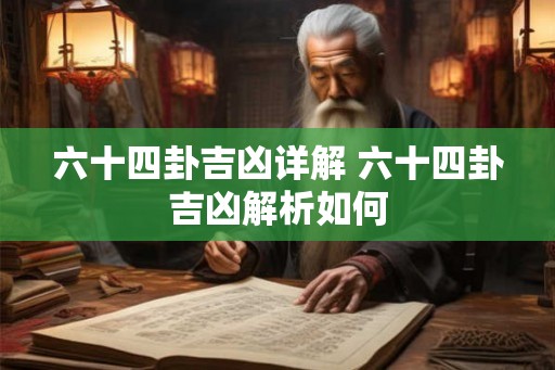 六十四卦吉凶详解 六十四卦吉凶解析如何