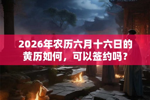 2026年农历六月十六日的黄历如何，可以签约吗？