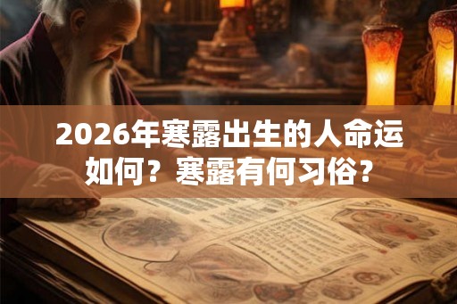 2026年寒露出生的人命运如何？寒露有何习俗？