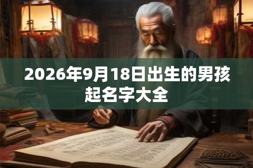 2026年9月18日出生的男孩起名字大全