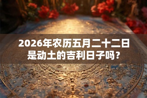 2026年农历五月二十二日是动土的吉利日子吗？
