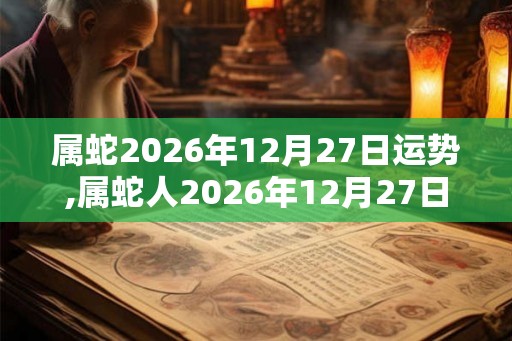 属蛇2026年12月27日运势,属蛇人2026年12月27日财运,生肖蛇2026年12月27日运势