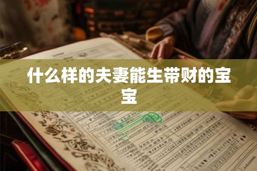 什么样的夫妻能生带财的宝宝