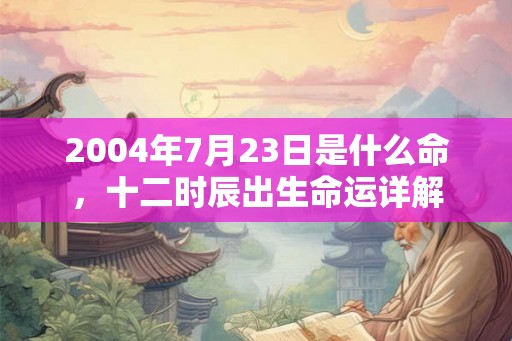 2004年7月23日是什么命，十二时辰出生命运详解
