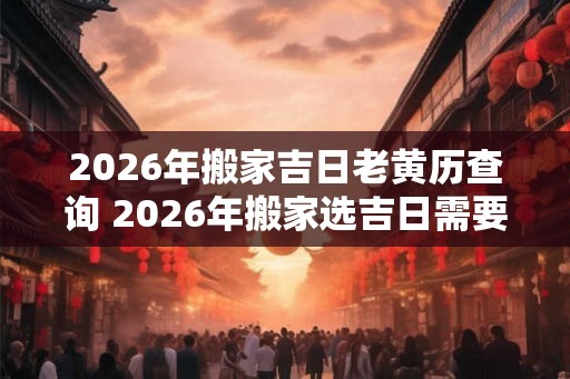 2026年搬家吉日老黄历查询 2026年搬家选吉日需要用老黄历吗 2026年搬家吉日老黄历查询 2026年搬家选吉日需要用老黄历吗