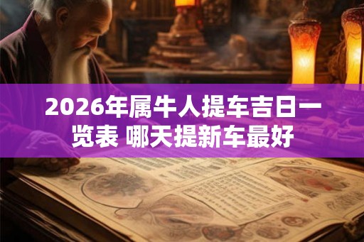 2026年属牛人提车吉日一览表 哪天提新车最好