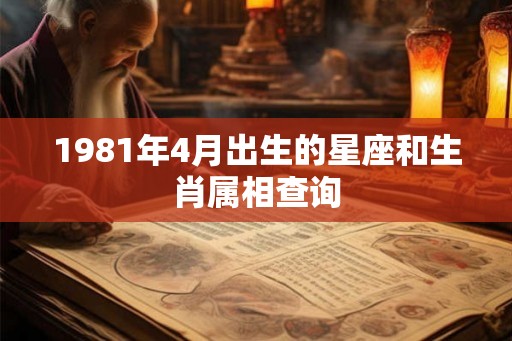 1981年4月出生的星座和生肖属相查询