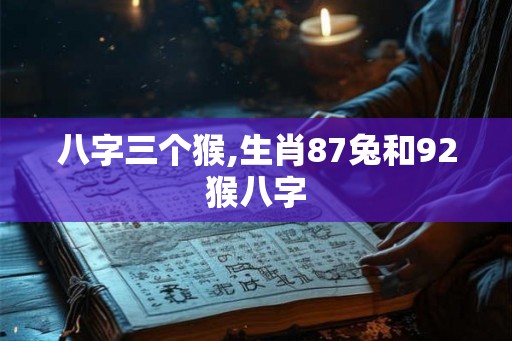 八字三个猴,生肖87兔和92猴八字