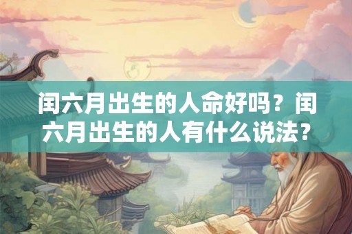 闰六月出生的人命好吗？闰六月出生的人有什么说法？