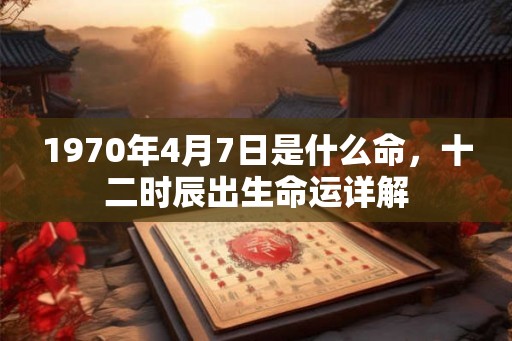 1970年4月7日是什么命，十二时辰出生命运详解