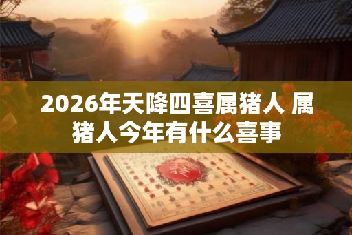 2026年天降四喜属猪人 属猪人今年有什么喜事