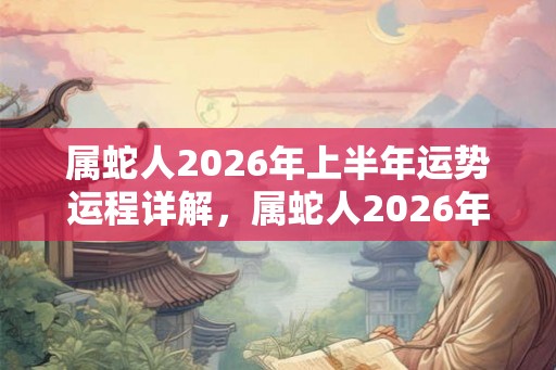 属蛇人2026年上半年运势运程详解，属蛇人2026年每月运势