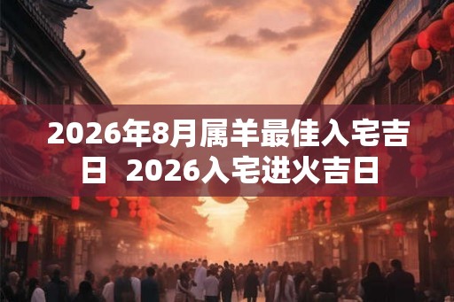 2026年8月属羊最佳入宅吉日  2026入宅进火吉日
