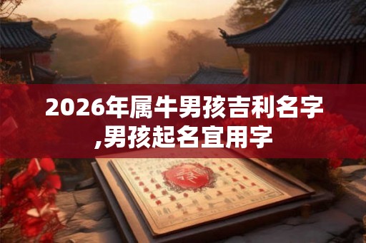 2026年属牛男孩吉利名字,男孩起名宜用字
