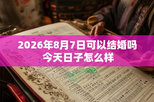 2026年8月7日可以结婚吗 今天日子怎么样