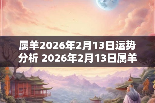属羊2026年2月13日运势分析 2026年2月13日属羊运气详解