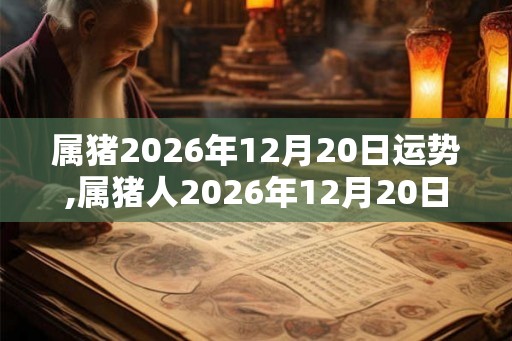 属猪2026年12月20日运势,属猪人2026年12月20日财运,生肖猪2026年12月20日运势