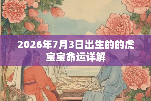 2026年7月3日出生的的虎宝宝命运详解