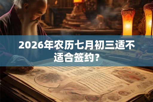 2026年农历七月初三适不适合签约？