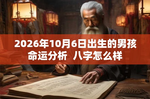 2026年10月6日出生的男孩命运分析 八字怎么样 2026年10月6日出生的男孩命运分析 八字怎么样
