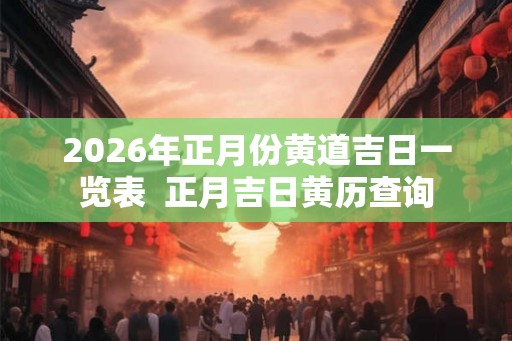 2026年正月份黄道吉日一览表  正月吉日黄历查询