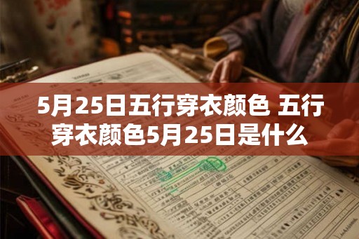 5月25日五行穿衣颜色 五行穿衣颜色5月25日是什么