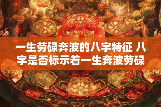 一生劳碌奔波的八字特征 八字是否标示着一生奔波劳碌