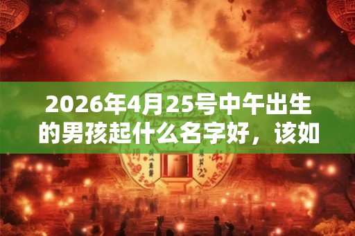 2026年4月25号中午出生的男孩起什么名字好,该如何取名? 2026年4月25号中午出生的男孩起什么名字好,该如何取名?