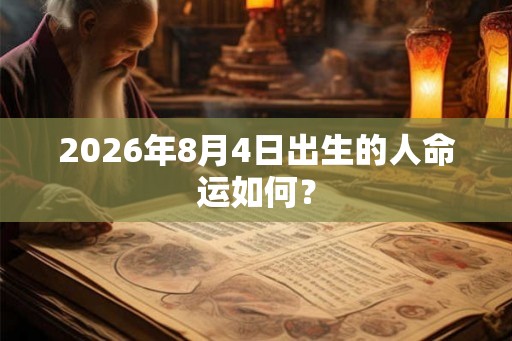 2026年8月4日出生的人命运如何？