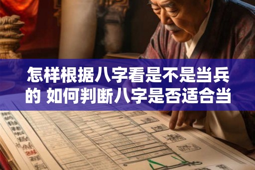 怎样根据八字看是不是当兵的 如何判断八字是否适合当兵