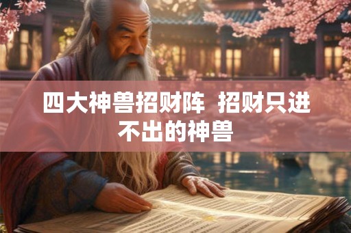 四大神兽招财阵  招财只进不出的神兽