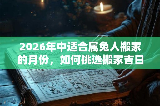 2026年中适合属兔人搬家的月份，如何挑选搬家吉日