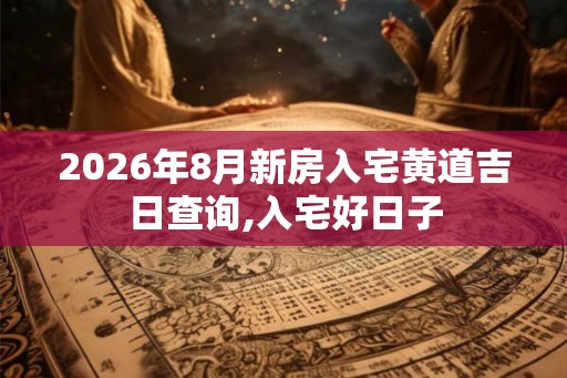 2026年8月新房入宅黄道吉日查询,入宅好日子