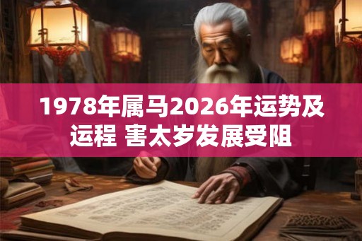 1978年属马2026年运势及运程 害太岁发展受阻