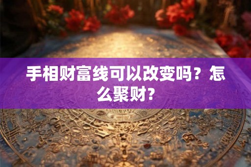 手相财富线可以改变吗?怎么聚财? 手相财富线可以改变吗?怎么聚财?