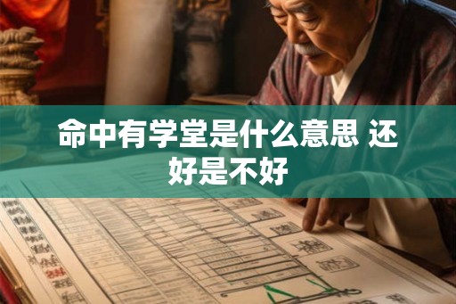 命中有学堂是什么意思 还好是不好