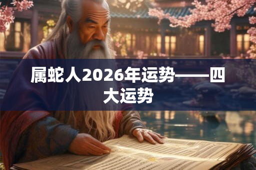 属蛇人2026年运势——四大运势